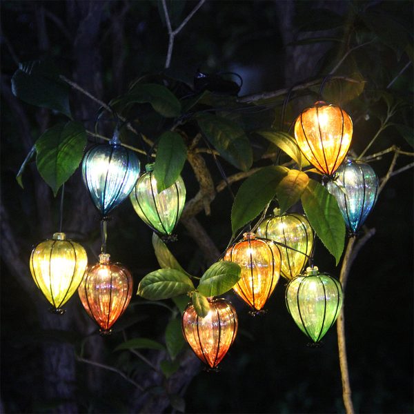 Hot Air Balloon Solar Garden String Lights Decoration 50 Warm White LED - 1.35m by Bright Garden