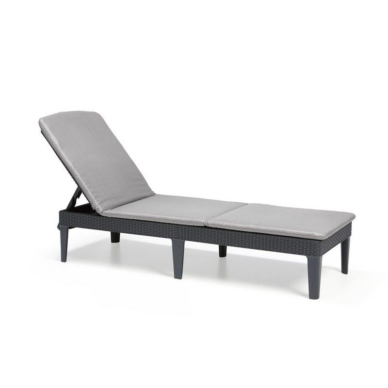 Jaipur Garden Sun Lounger Set by Keter - 2 Seats Grey Cushions