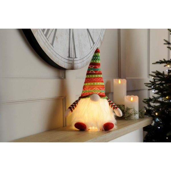 LED Gonk Christmas Decoration Red & Green - 37cm