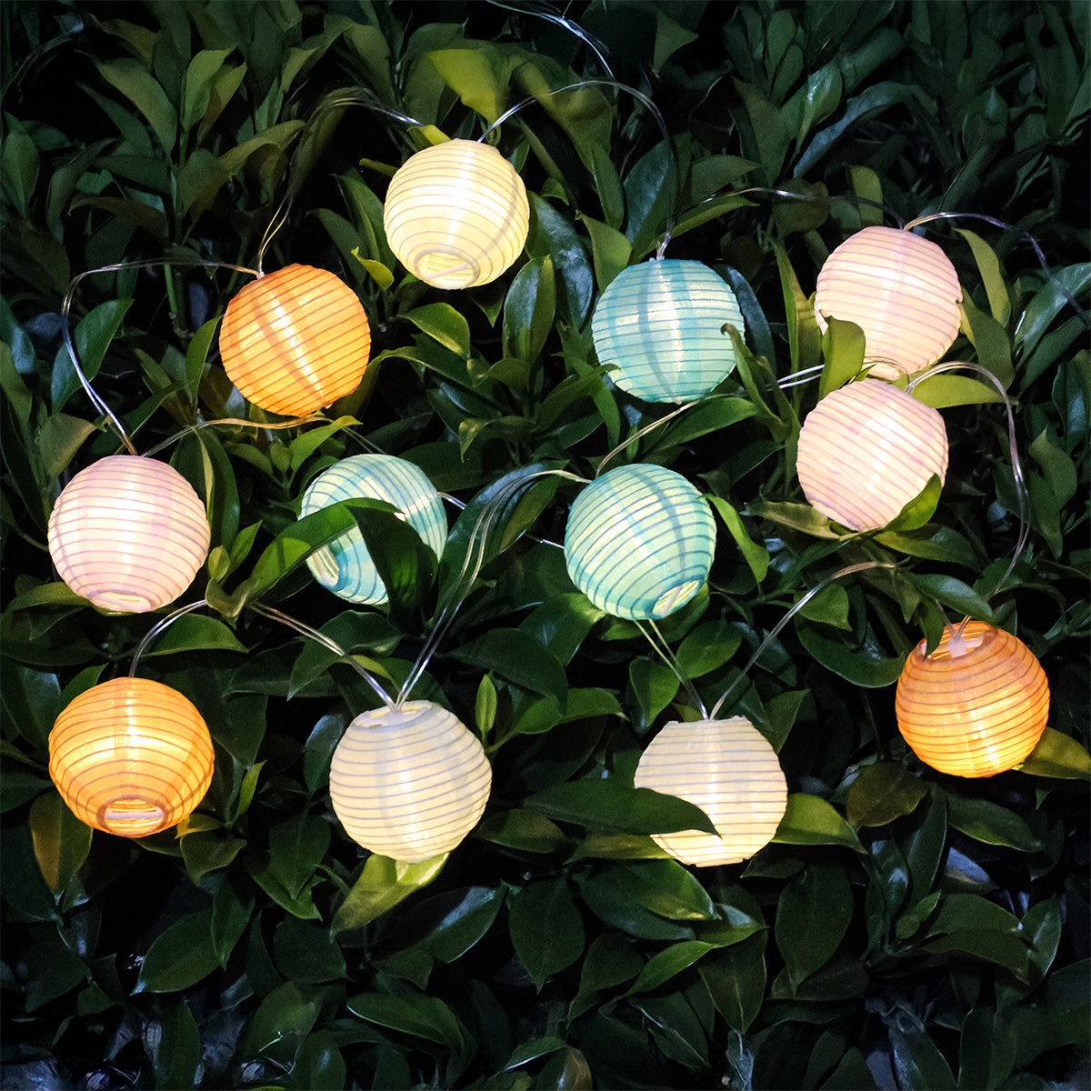 Lanterns Solar Garden String Lights Decoration 12 Warm White LED - 2.4m by Bright Garden