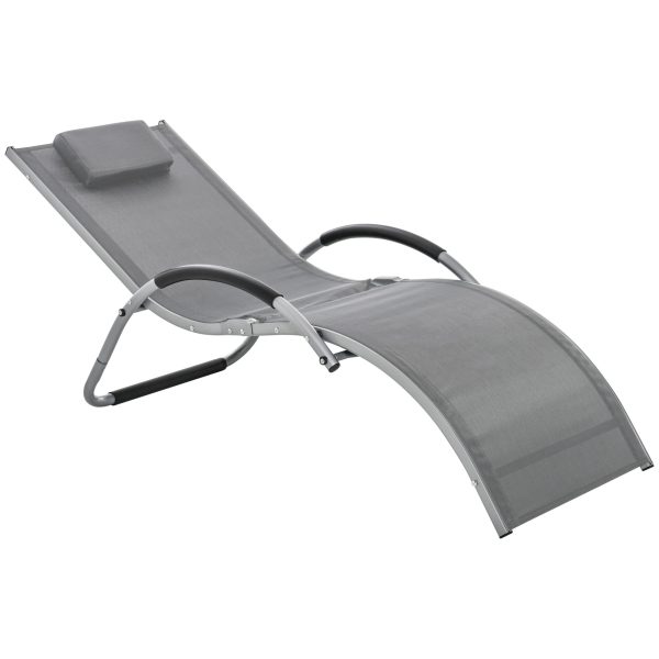 Lounger Chair Portable Armchair with Removable Pillow for Yard Beach Texteline