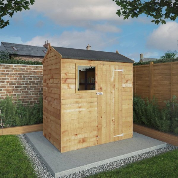 Mercia 5' 11" x 4' 3" Reverse Apex Shed - Budget Dip Treated Overlap