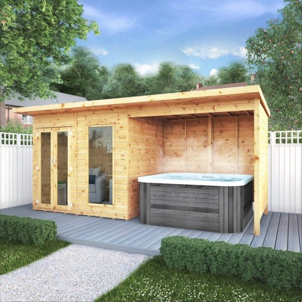 Mercia Maine 7' 7" x 15' 7" Pent Summerhouse - Classic 12mm Cladding Tongue & Groove