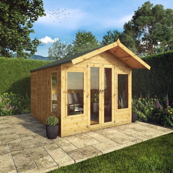 Mercia Sussex 8' 2" x 11' 10" Apex Summerhouse - Premium Dip Treated Shiplap