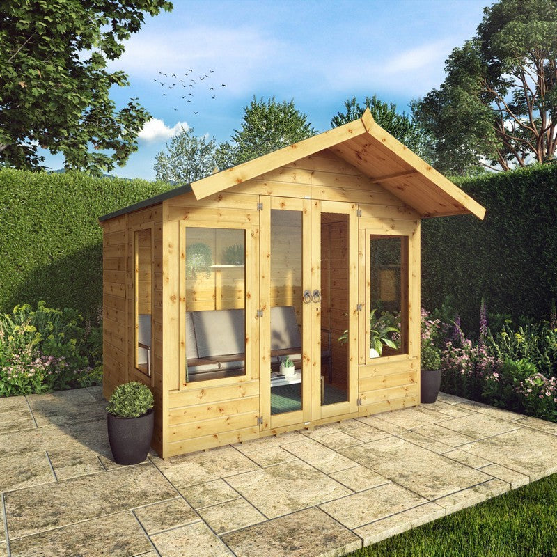 Mercia Sussex 8' x 8' 2" Apex Summerhouse - Classic 12mm Cladding Tongue & Groove