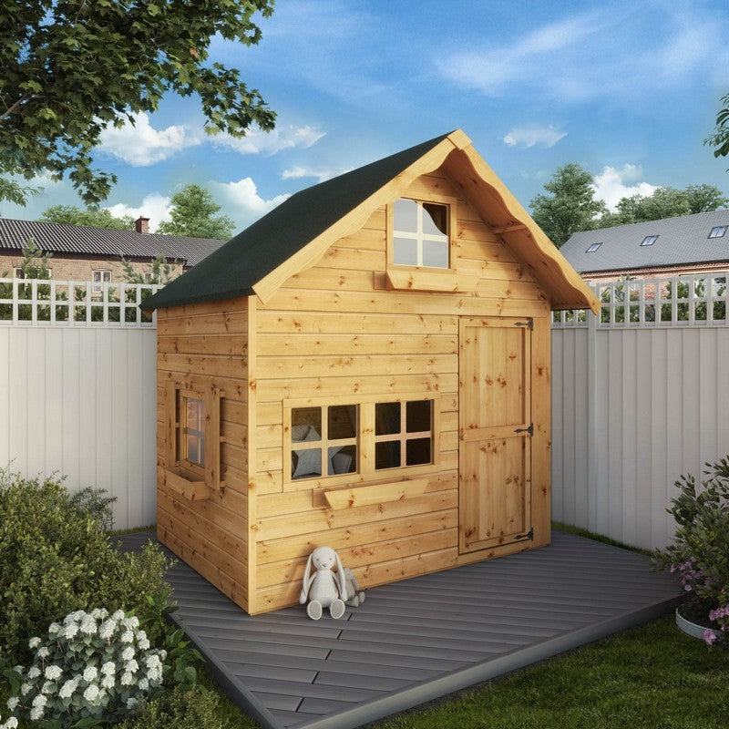 Mercia Swiss 7' 8" x 6' Apex Children's Playhouse - Premium Dip Treated Shiplap