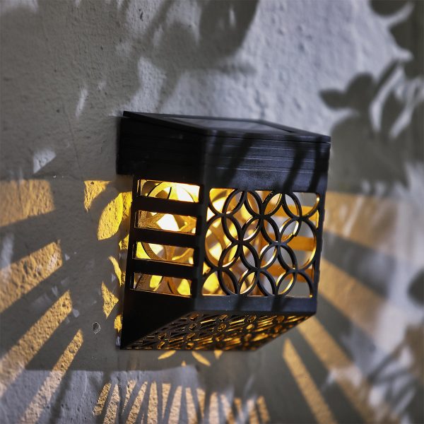 Modern Solar Garden Wall Light Multicolour LED - 10.5cm by Bright Garden