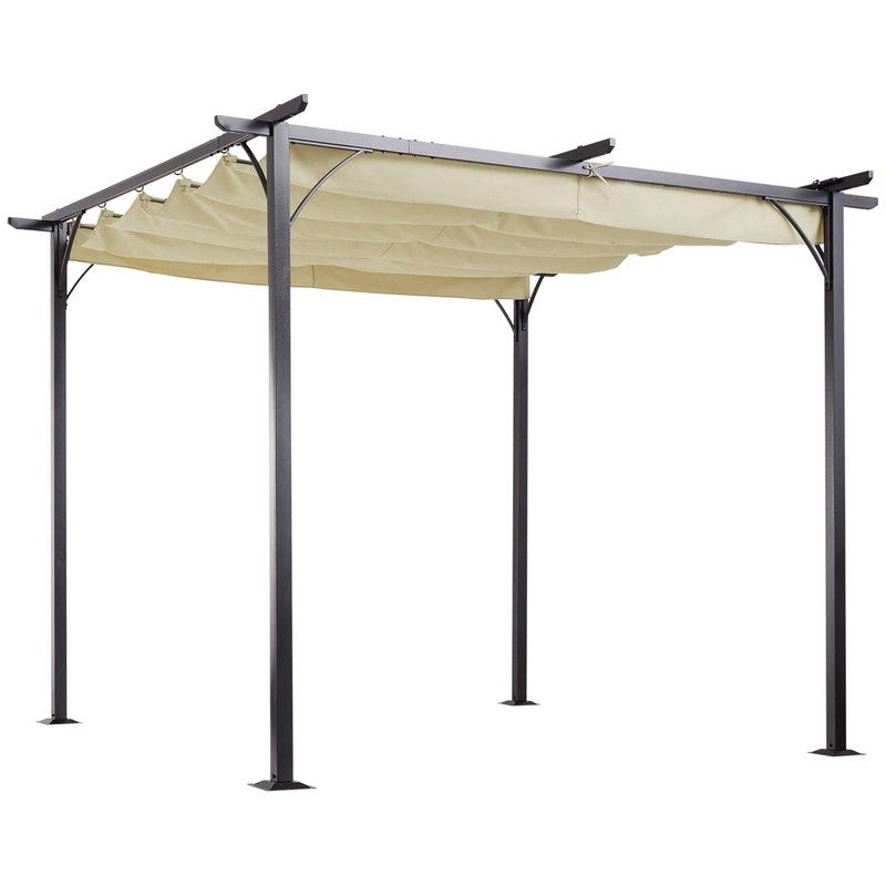 Outsunny 3 X 3M Metal Pergola With Retractable Roof