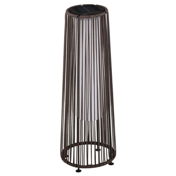 Outsunny Patio Garden Solar Powered Lights Woven Resin Wicker Lantern Auto On/Off