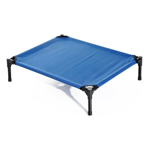 Pawhut Raised Dog Bed Cat Elevated Lifted Portable Camping With Metal Frame Blue (Medium)