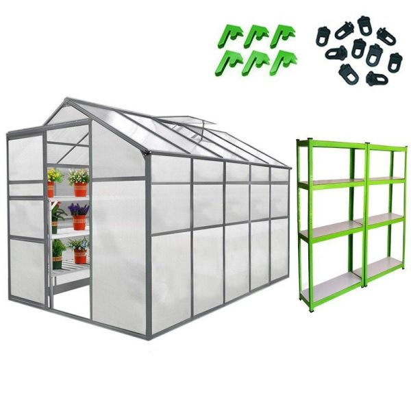 Raven Crescive 6' x 10' Apex Greenhouse & Racking Set - Classic Polycarbonate