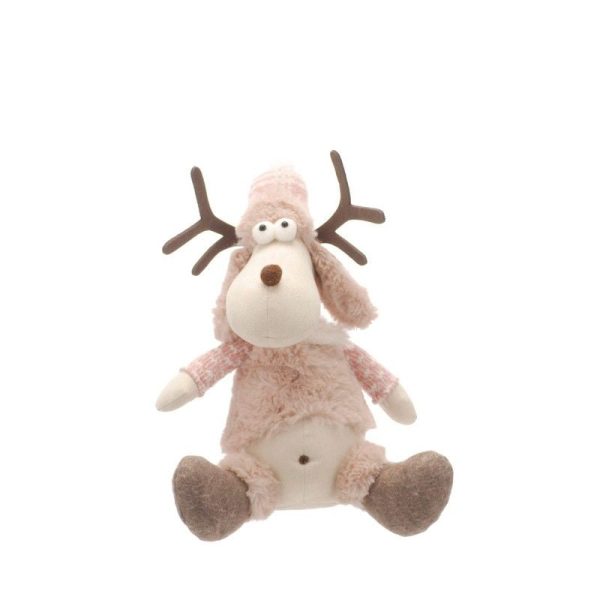 Reindeer Christmas Decoration Pink - 40.5cm