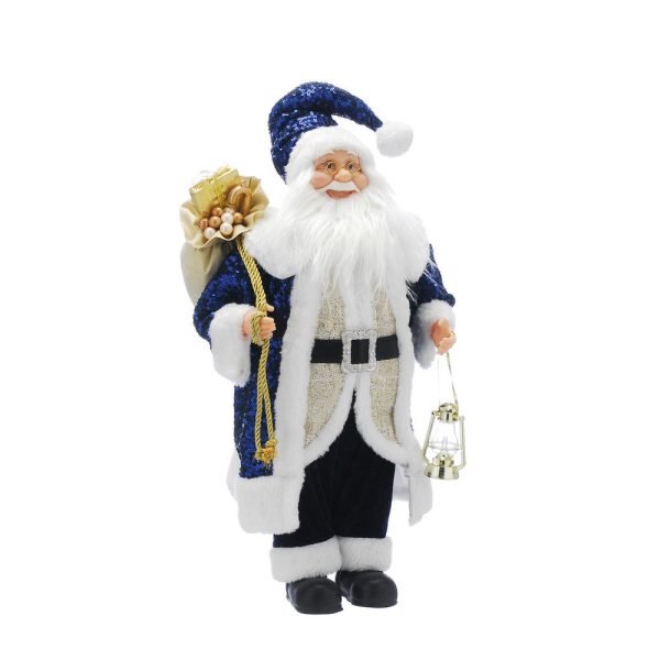 Santa Christmas Decoration Blue & White - 45cm