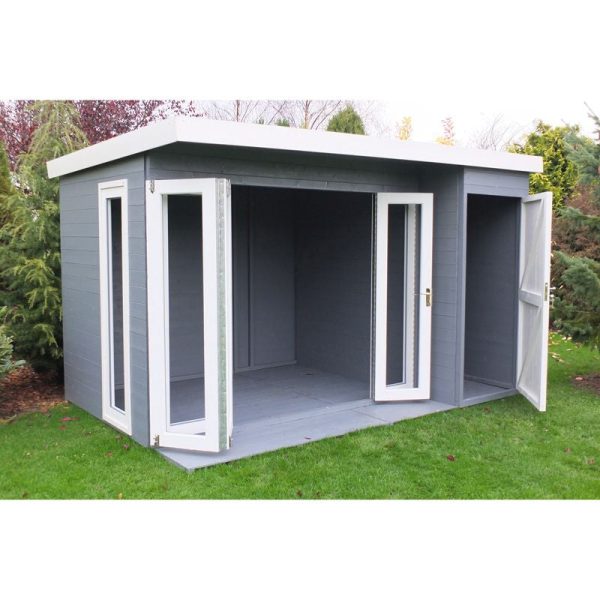 Shire Aster 12' 4" x 8' 5" Pent Summerhouse - Premium Dip Treated Shiplap