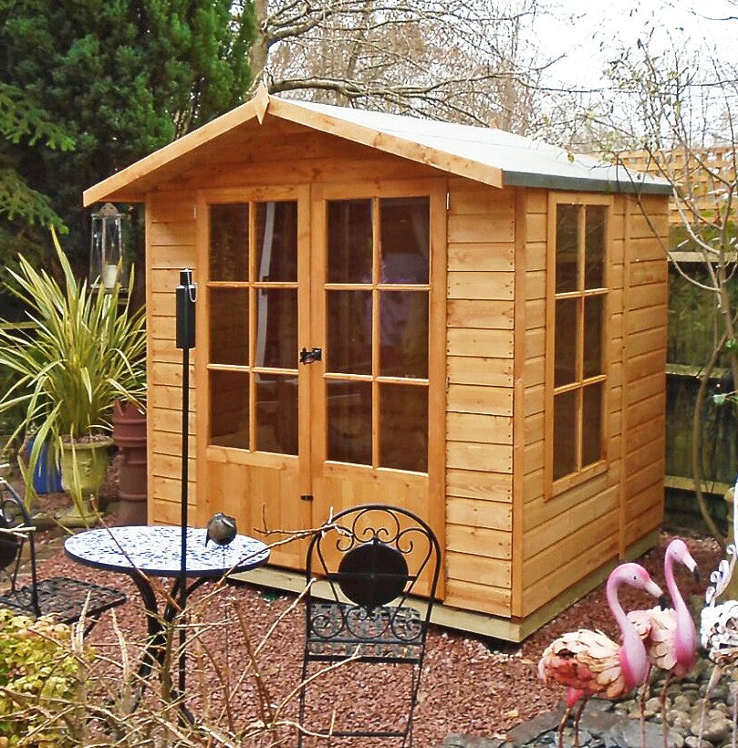 Shire Buckingham 7' 1" x 7' 8" Apex Summerhouse - Premium Dip Treated Shiplap