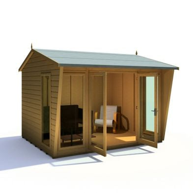 Shire Burghclere 7' 10" x 10' Pent Summerhouse - Premium Dip Treated Shiplap