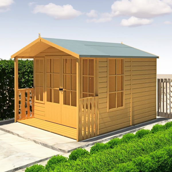 Shire Delmora 10' x 8' 6" Apex Summerhouse - Premium Dip Treated Shiplap