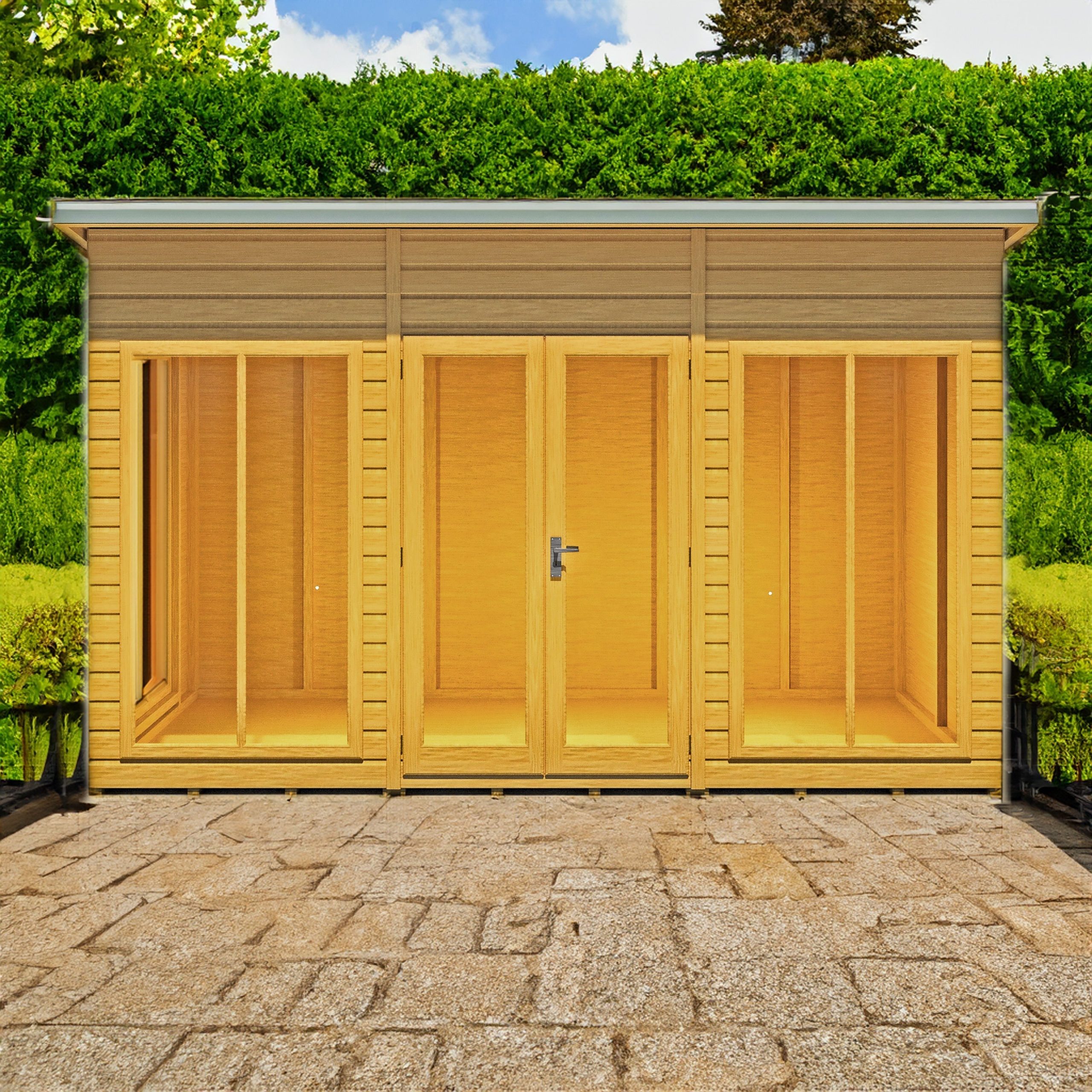 Shire Lela 6' 1" x 11' 8" Pent Summerhouse - Premium Dip Treated Shiplap