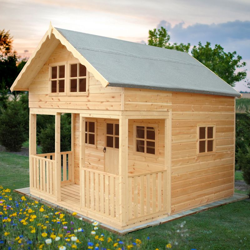 Shire Lodge 8' 5" x 9' 10" Apex Children's Playhouse - Premium Dip Treated Shiplap