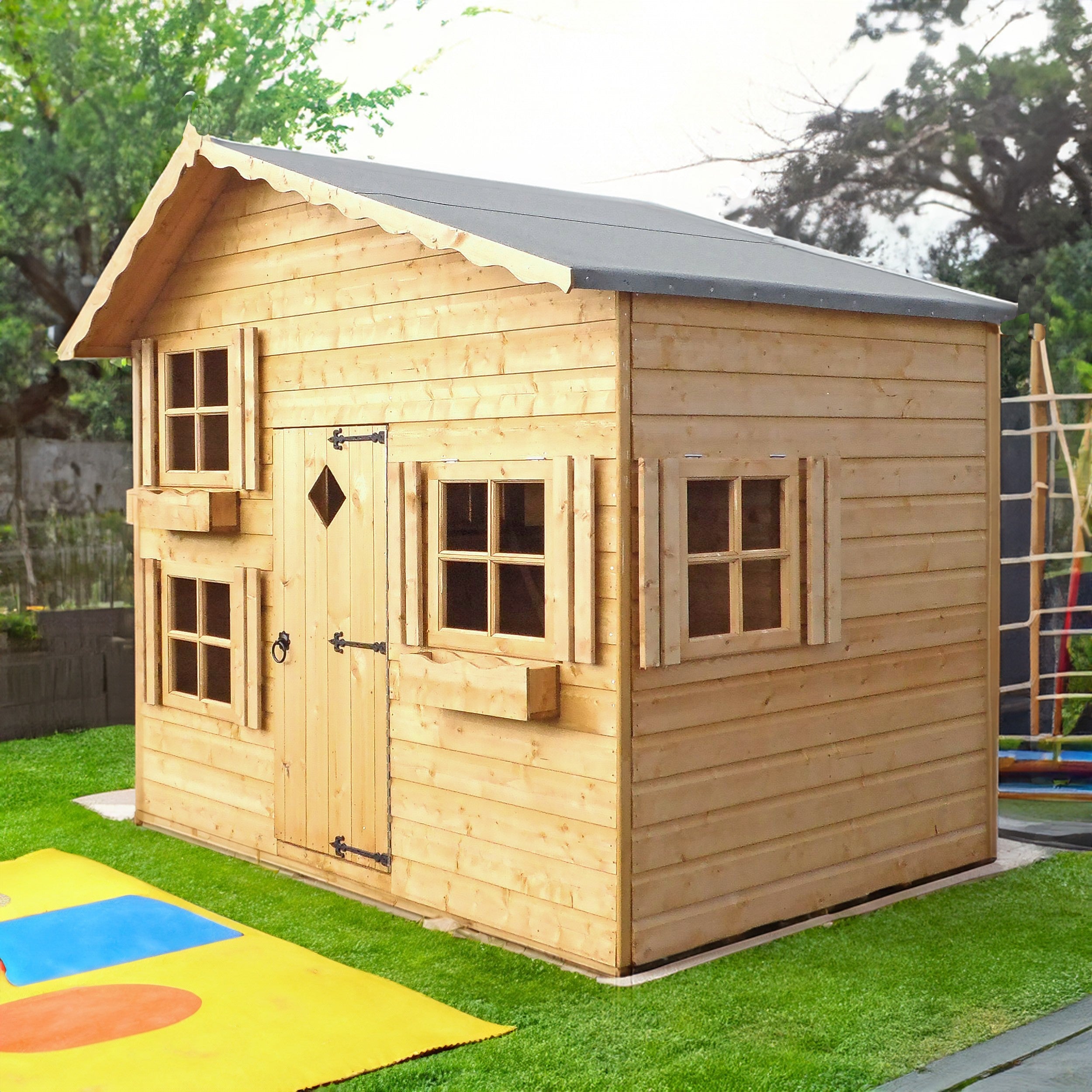 Shire Loft 7' 10" x 7' 1" Offset Apex Children's Playhouse - Premium Dip Treated Shiplap