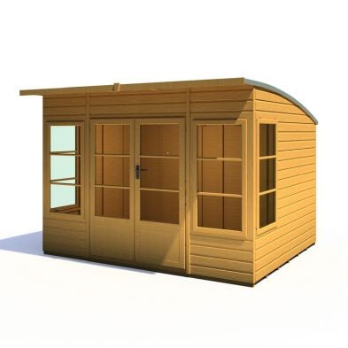 Shire Orchid 7' 10" x 9' 9" Curved Summerhouse - Premium Dip Treated Shiplap