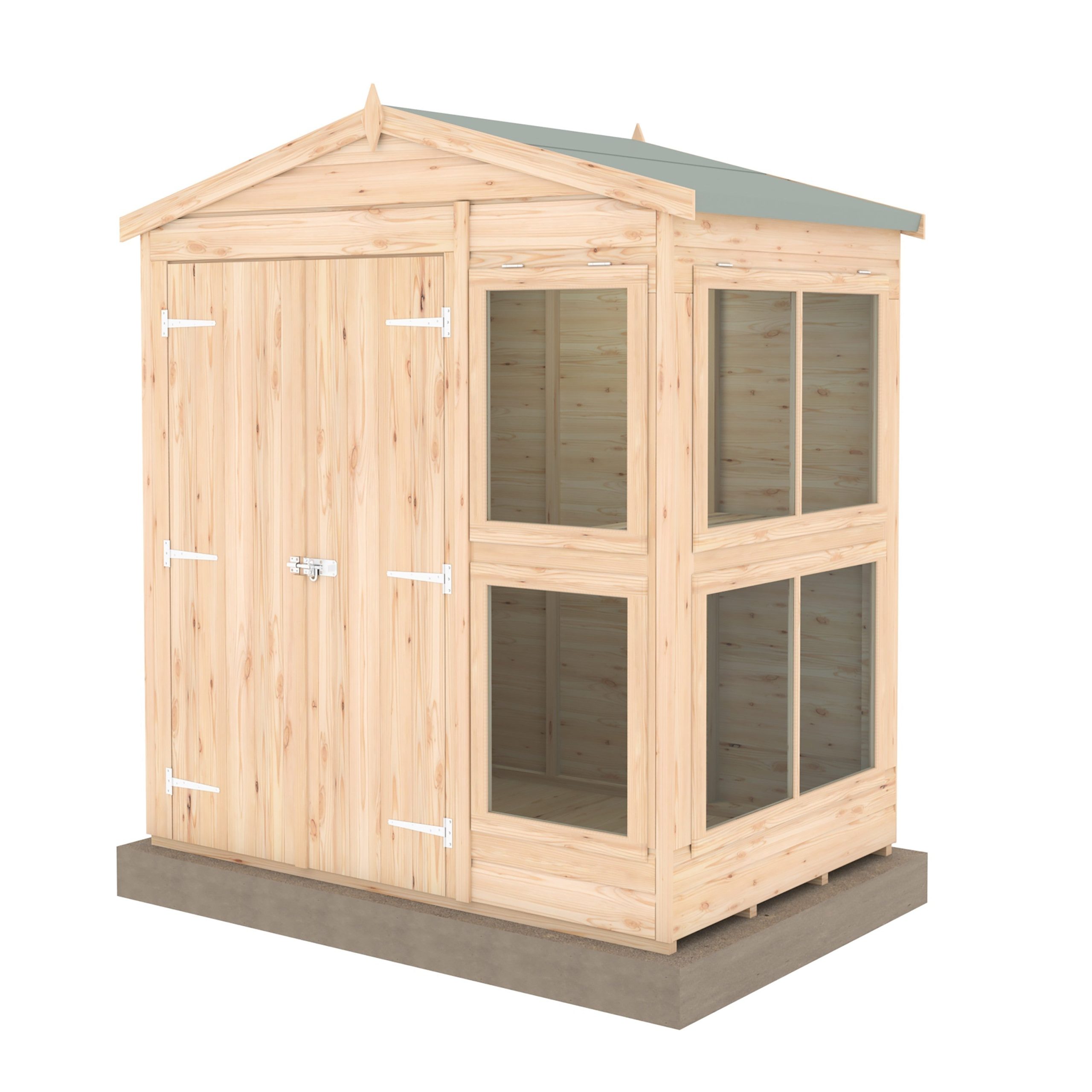 Shire Sun Hut 3' 10" x 6' 1" Apex Potting Shed - Classic Coated Shiplap