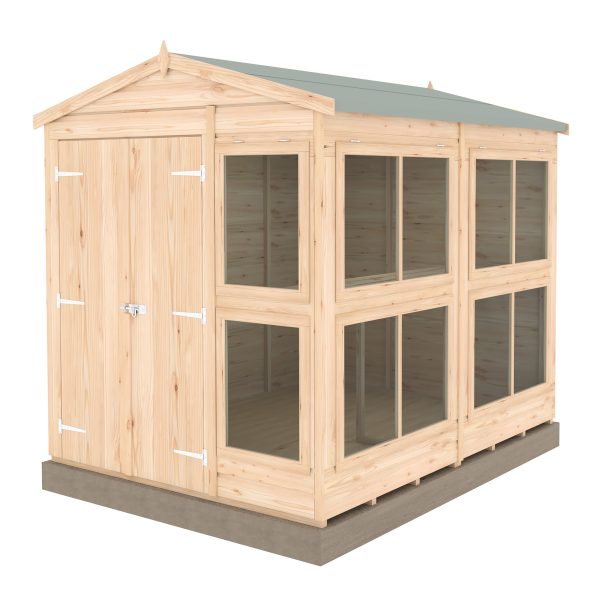 Shire Sun Hut 7' 9" x 6' 1" Apex Potting Shed - Classic Coated Shiplap