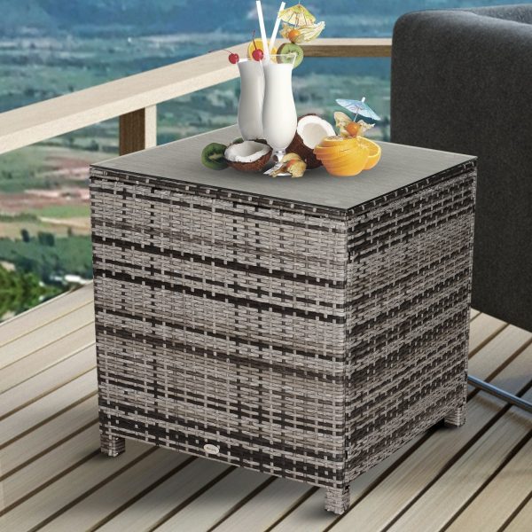 Square PE Rattan Garden Table