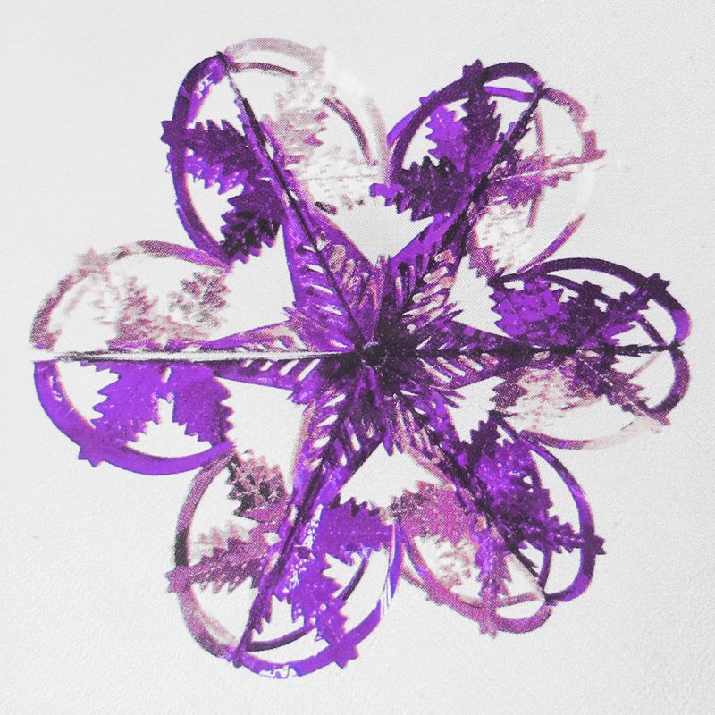 Starburst Christmas Decoration 16 Inch Purple & Silver