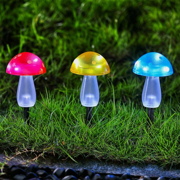 Toadstool Solar Garden Stake Light 5 White LED - 20cm by Bright Garden