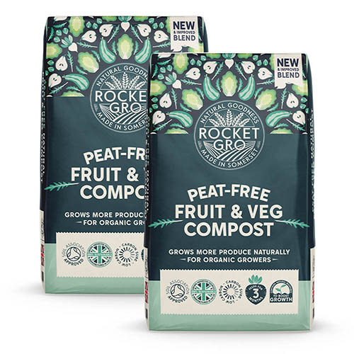 Twin Pack RocketGro Peat-Free Fruit & Vegetable Compost 40L